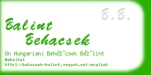 balint behacsek business card